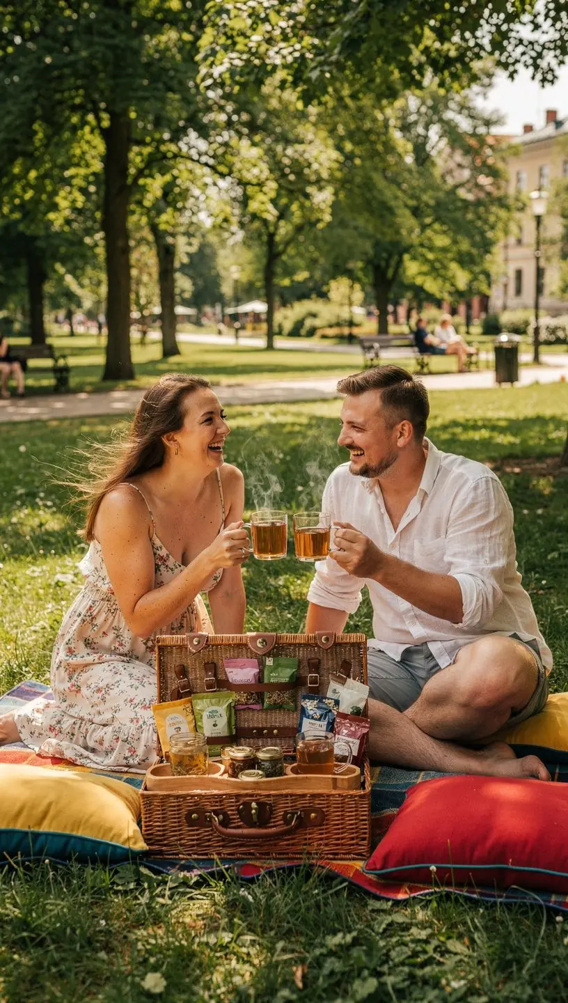 Mokomasis diagramas, aiškinančias žolelių arbatos poveikį organizmo gerovei ir komfortui.